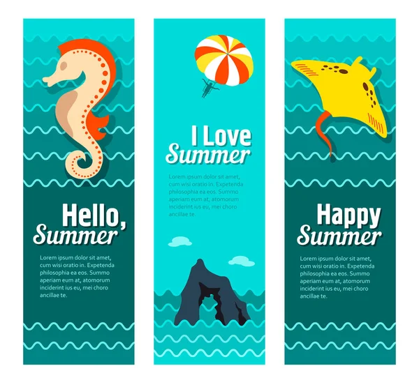 Reizen en vakantie vector banners — Stockvector