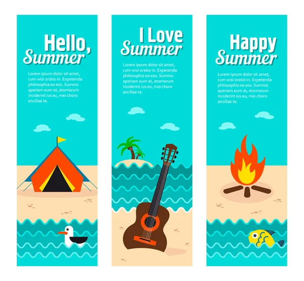 Reizen en vakantie vector banners — Stockvector