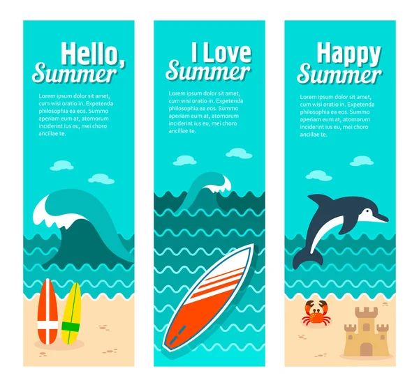 Reizen en vakantie vector banners — Stockvector