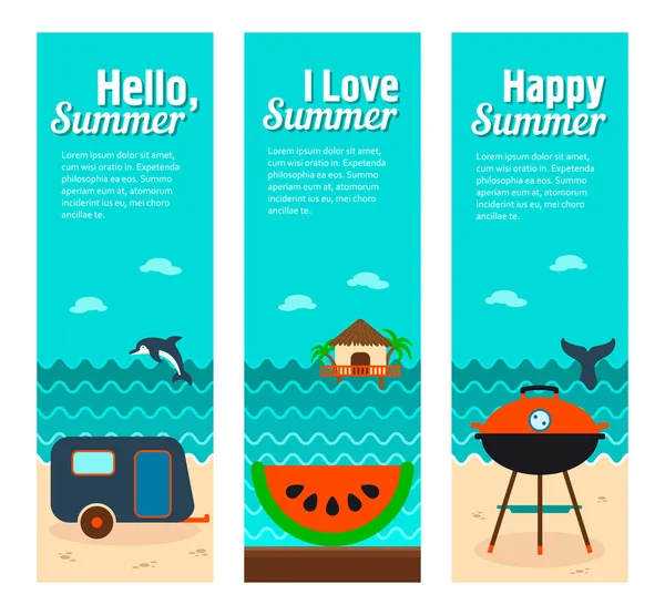 Reizen en vakantie vector banners — Stockvector