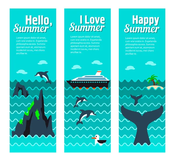 Travel and vacation vector banners — Stock Vector