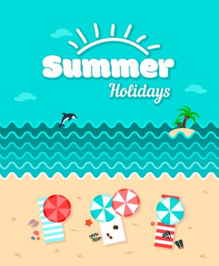 Yaz tatil poster vektör şablonu