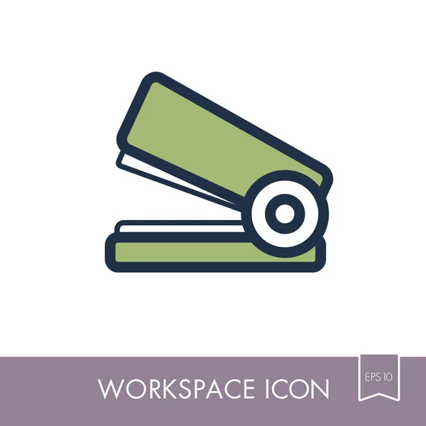 Icono de contorno de grapadora. Signo de espacio de trabajo — Vector de stock