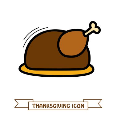 Kavrulmuş Tavuk veya hindi Şükran günü için hazır