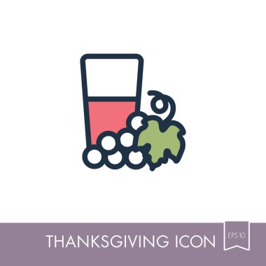 Bir bardak taze üzüm suyu kutsal kişilerin resmi. Şükran günü