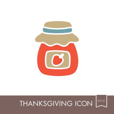 Reçel kavanozu simgesi. Hasat. Şükran günü vektör