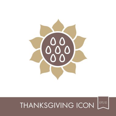 Ayçiçeği simgesi. Hasat. Şükran günü vektör