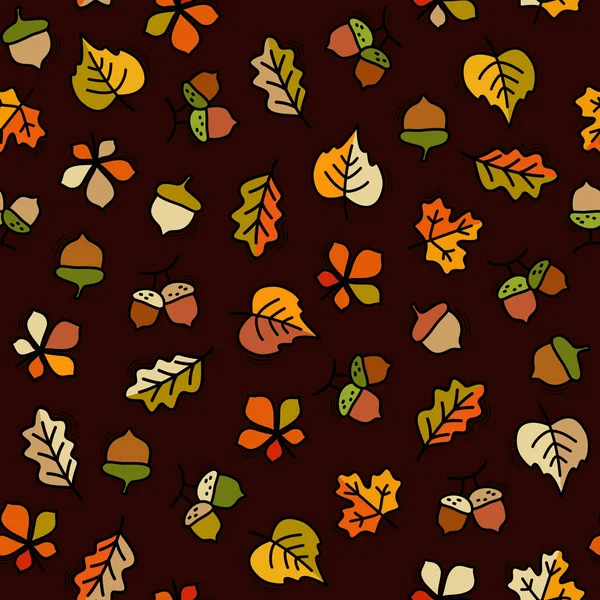 Vektör yaprak ve meşe palamudu ile seamless modeli