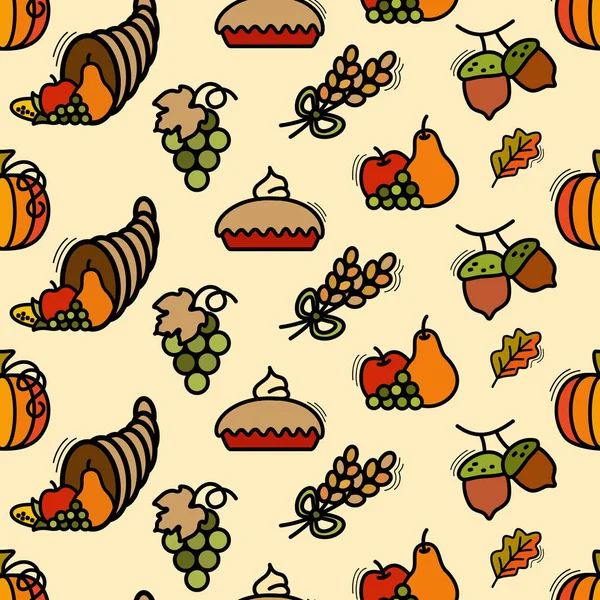 Vector naadloze Thanksgiving patroon — Stockvector