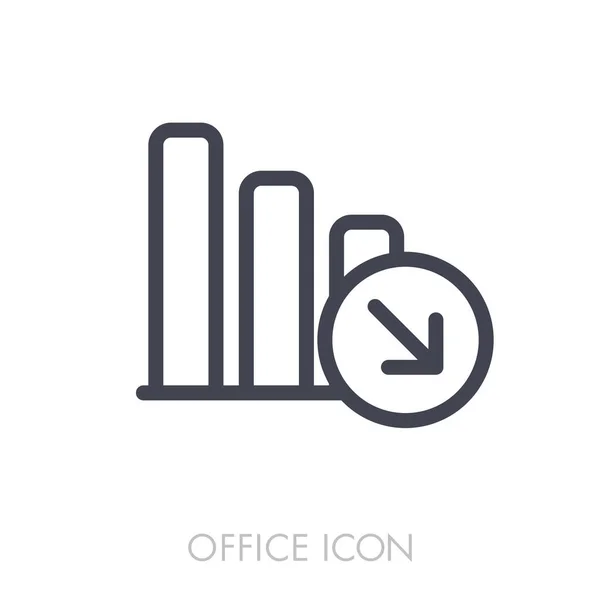 Decrease outline icon. Office sign — Stock Vector