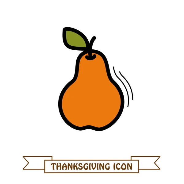 Pear icon. Harvest. Thanksgiving vector — Stock Vector