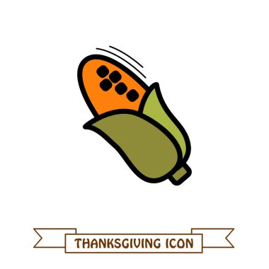 Mısır simgesi. Hasat. Şükran günü vektör