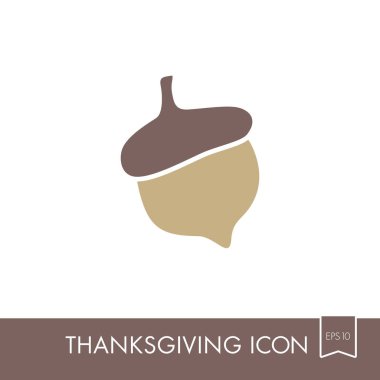 Meşe palamudu simgesi. Hasat. Şükran günü vektör