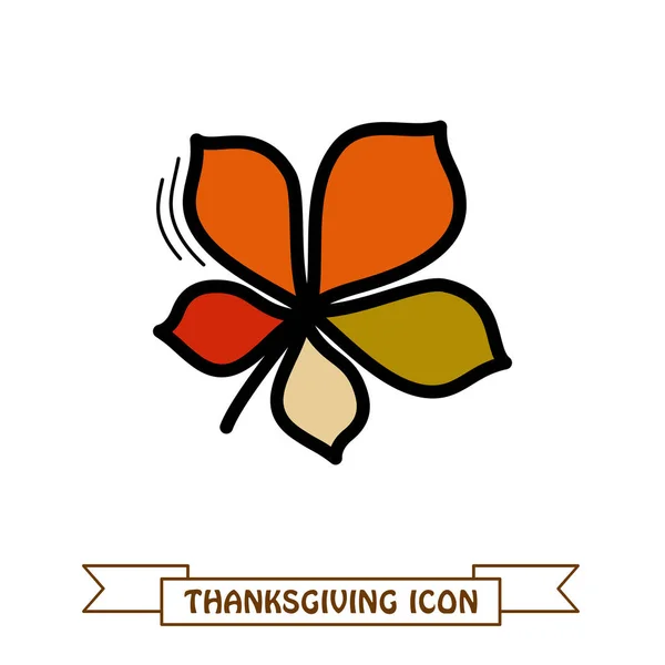 Herbstblätter Kastanien-Ikone — Stockvektor