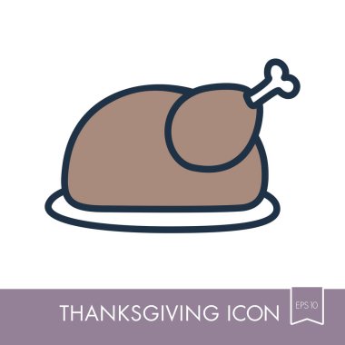 Kavrulmuş Tavuk veya hindi Şükran günü için hazır