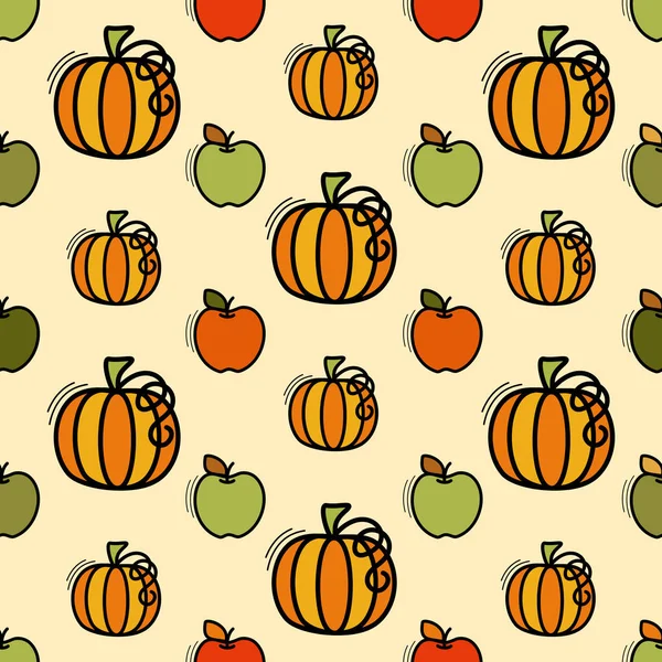 Kabak ve elma ile vektör seamless modeli