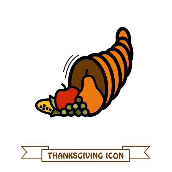 Hösten ymnighetshorn ikonen. Skörden. Thanksgiving — Stock vektor