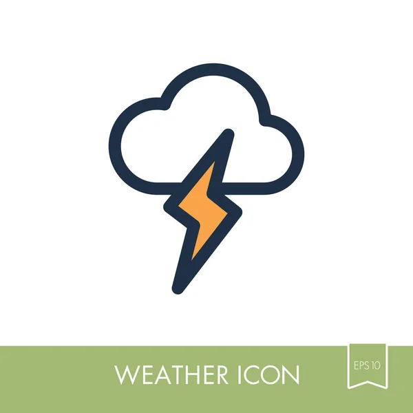 Wolkenblitz-Symbol. Meteorologie. Wetter — Stockvektor