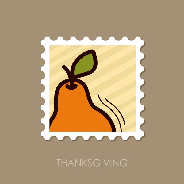 Печать на груше. Урожай. Вектор Дня благодарения — стоковый вектор