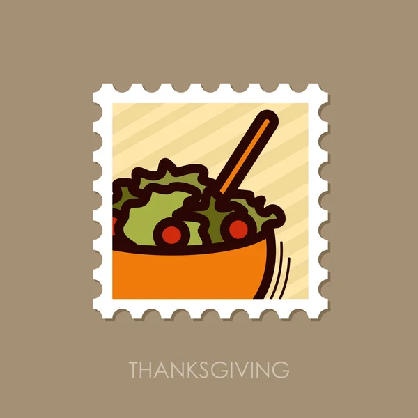 Salade bowl stempel. Oogst. Thanksgiving vector — Stockvector