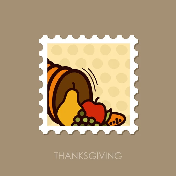 Hösten ymnighetshorn stämpel. Skörden. Thanksgiving — Stock vektor