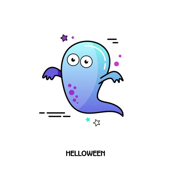 Ghost vektor ikonen. Halloween klistermärke — Stock vektor
