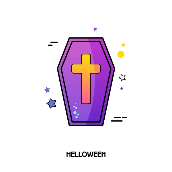 Rakev vektorové ikony. Nálepka na Halloween — Stockový vektor