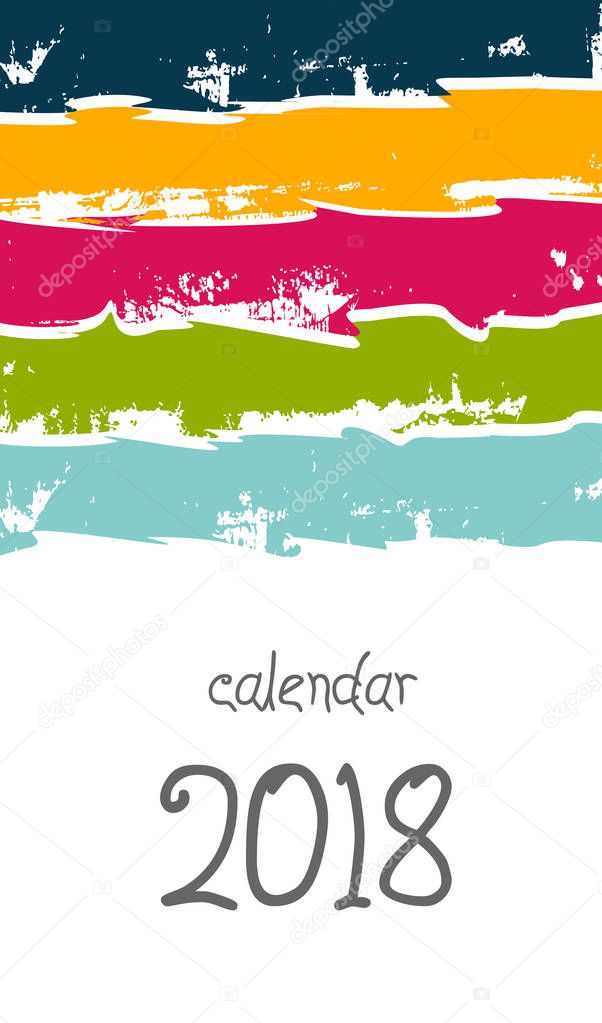 Cover Calendar 2018. Happy new year
