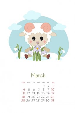 Takvim 2018 ay Mart koyun ile