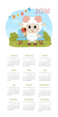 Takvim 2018 yıl. Pazar hafta başlıyor