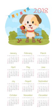 Takvim 2018 yıl. Pazar hafta başlıyor