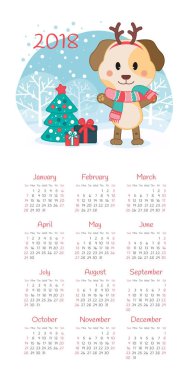 Takvim 2018 yıl. Pazar hafta başlıyor