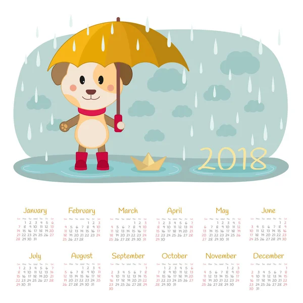 Takvim 2018 yıl. Pazar hafta başlıyor