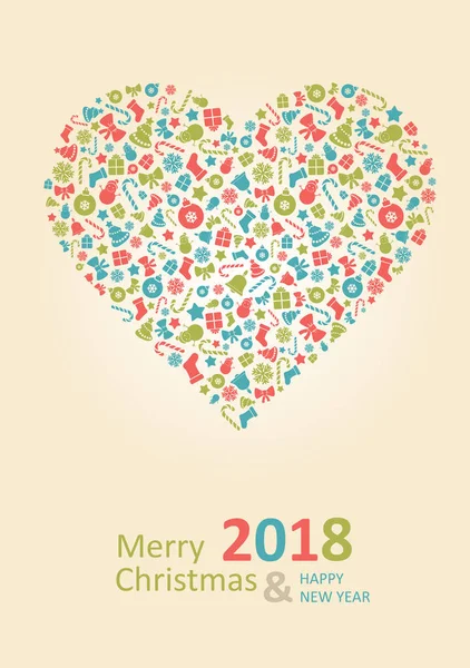 Merry Christmas Card. Happy New Year. — Stockvector