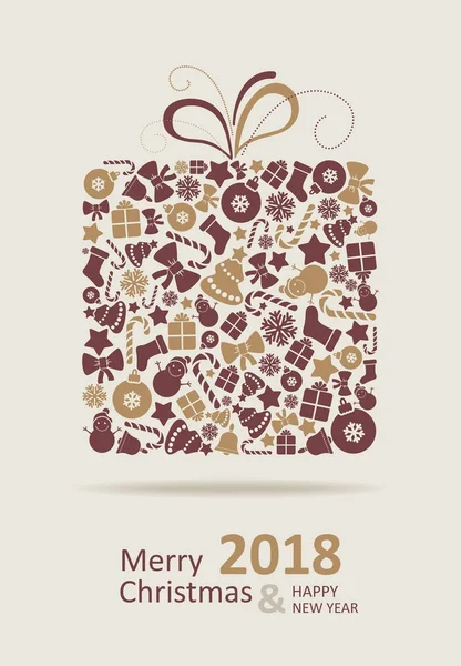 Feliz tarjeta de Navidad. Feliz Año Nuevo . — Archivo Imágenes Vectoriales