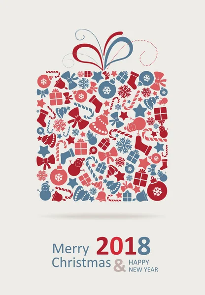 Merry Christmas Card. Happy New Year. — Stockvector