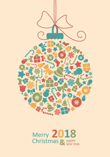 Feliz tarjeta de Navidad. Feliz Año Nuevo . — Archivo Imágenes Vectoriales