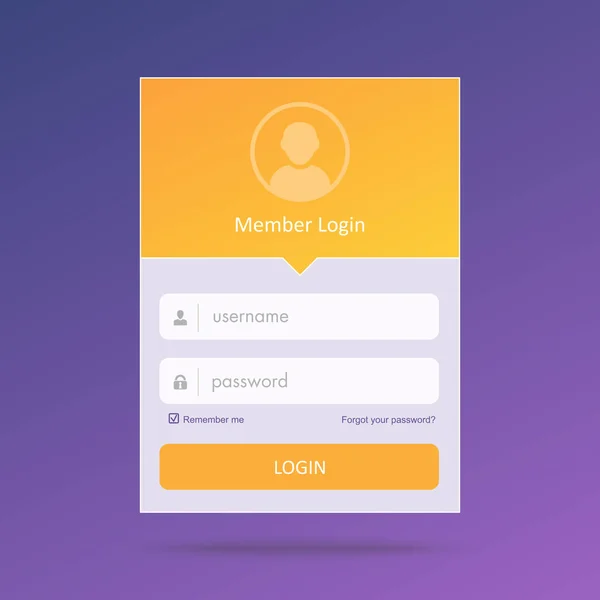 Projekt formularza logowania — Wektor stockowy