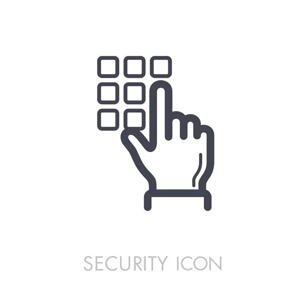 Hand finger entering pin code solid icon — Stock Vector