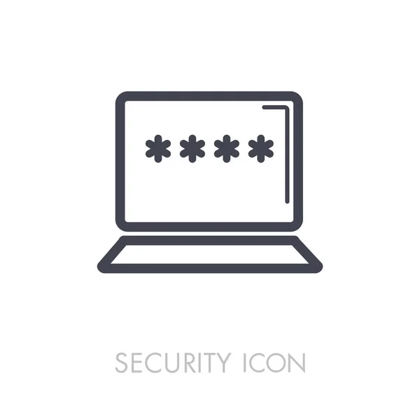 Laptop with password notification and lock icon — Stock Vector