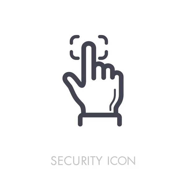 Fingerprint scanning line icon — Stock Vector