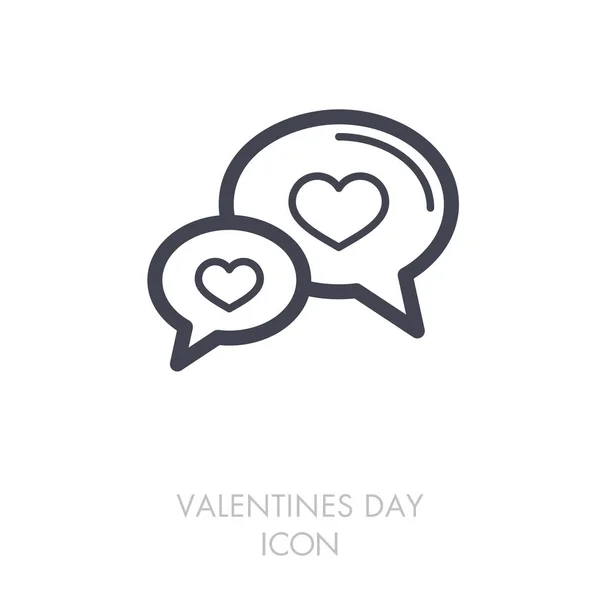 Pictogram met hart voor spraak bubbels. Happy Valentines Day — Stockvector