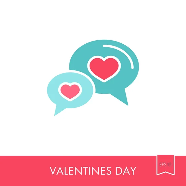 Speech bubbles heart icon. Happy Valentines Day — Stock Vector