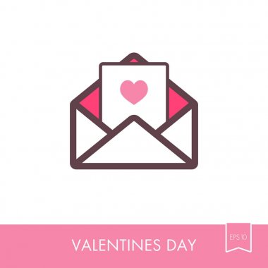 Sevgililer günü kartı zarf simgesi