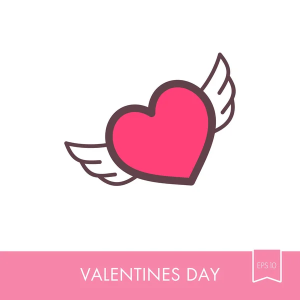 Heart with wings icon — Stock Vector