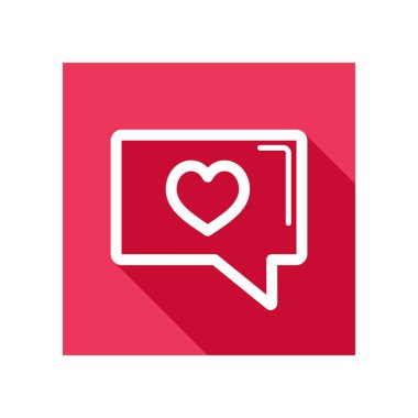 Metin kabarcık kalp simgesi ile. Mutlu Sevgililer günü