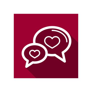 Konuşma kabarcıklar kalp simgesi. Mutlu Sevgililer günü