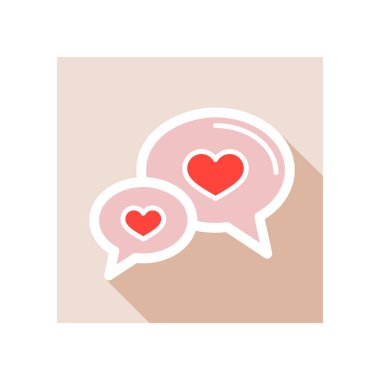 Konuşma kabarcıklar kalp simgesi. Mutlu Sevgililer günü