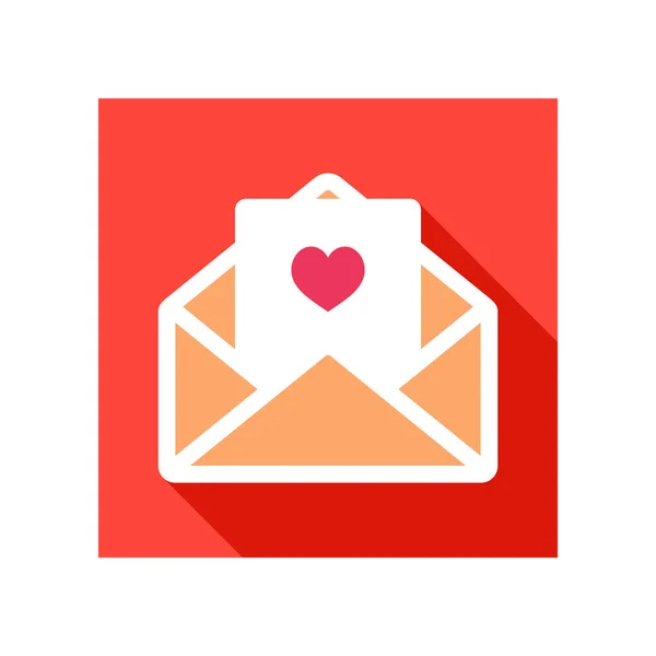 Feliz Dia dos Namorados Cartão no ícone envelope — Vetor de Stock