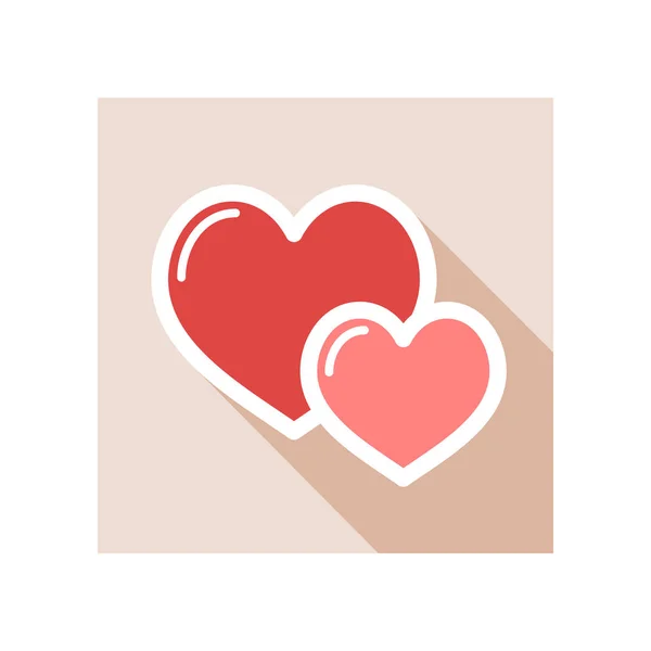 Two heart linear vector icon — Stock Vector